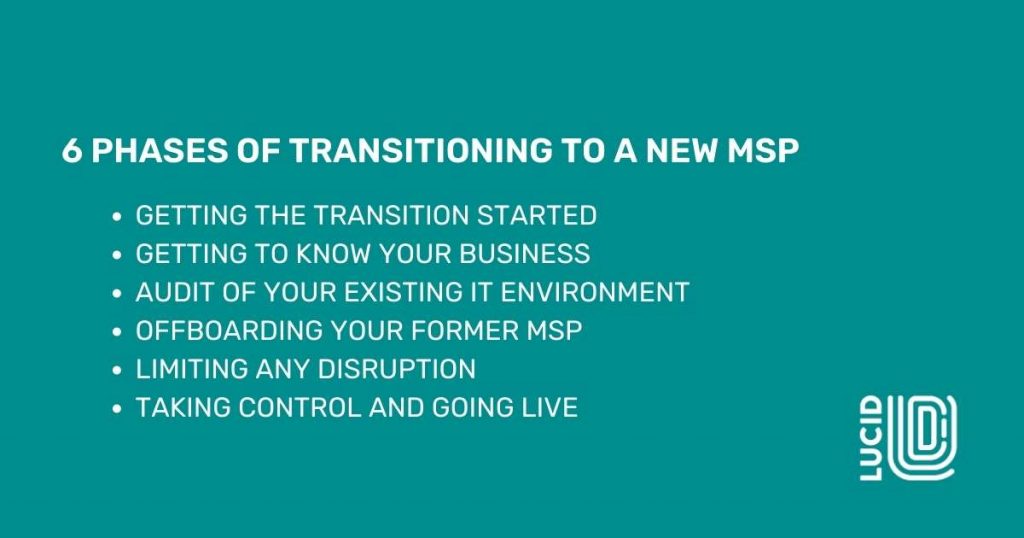 6 Phases of Transitioning to a new Managed Services Provider