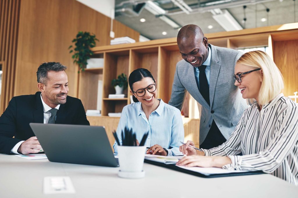 ccounting Firm Coworkers discussing cyber security solutions